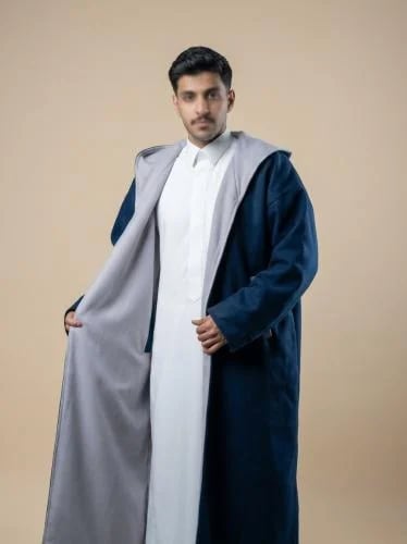 فروه رجاليه دبل فيس كحلي وابيض