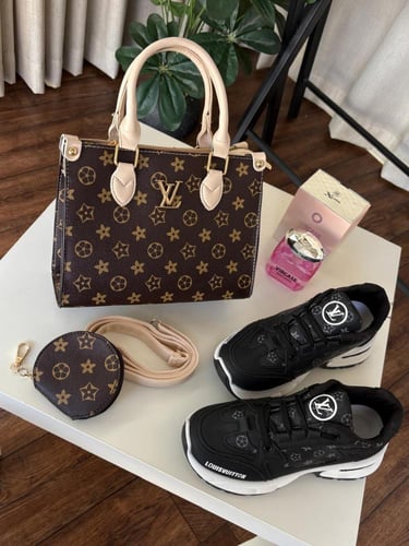طقم شنطه وشوز ماركة لويس فيتون