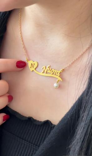سلسال بالاسم مطلي ذهب