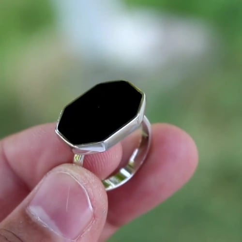 خاتم رجالي فخم - شكل ثماني