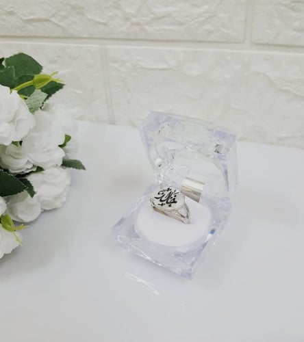 خاتم فضه رجالي ماربل زيتي