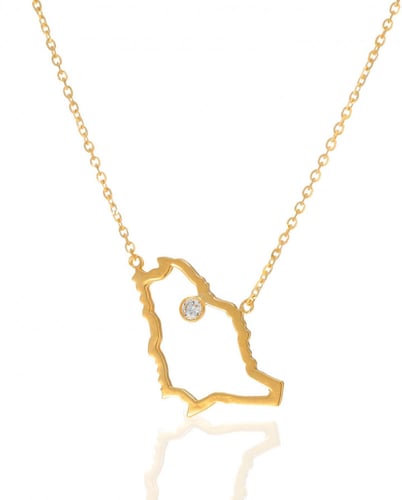 عقد خريطة السعودية مطلي ذهب