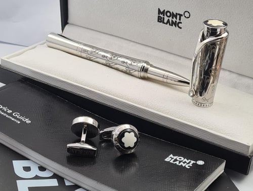 طقم كبك وقلم ماركة مونت بلانك