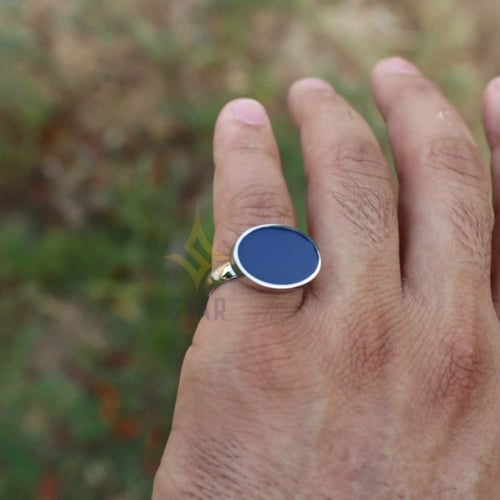 خاتم رجالي فاخر مطعم بحجر الاونكس