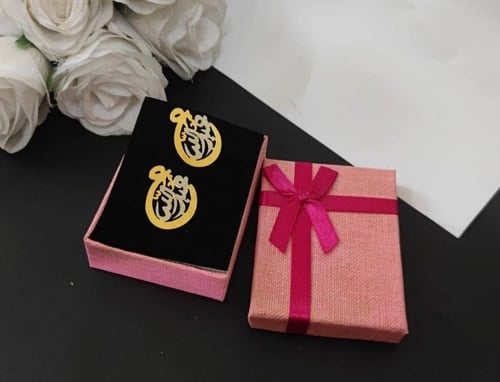 كبك اطفال بالاسم مطلي بالذهب والفضة