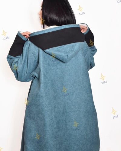 فروة نسائيه شتويه جوخ - ازرق فاتح