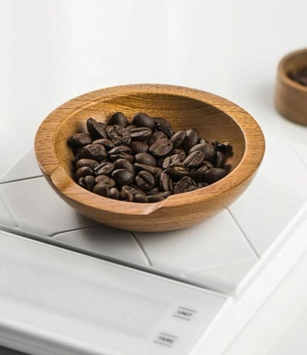 معيار حبوب القهوة دائري خشبي