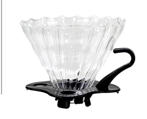 قمع تقطير V60 زجاج قاعدة بلاستيك 01