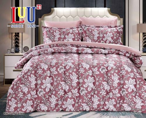 LC مفرش شتوي مخمل ناعم وجهين منفوخ - مفرد / مفرد و...