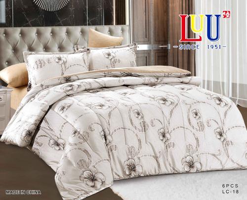 LC لحاف شتوي مخمل ناعم وجهين منفوخ - مفرد / مفرد و...