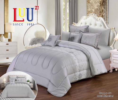 HAPPY لحاف منفوخ مشجر وجهين ميكروفايبر - مزدوج - ر...