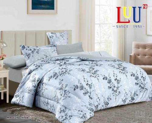 LC لحاف شتوي مخمل ناعم وجهين منفوخ - مفرد / مفرد و...