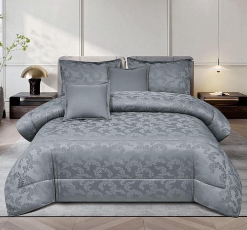 مفرش جاكوار عرايسي فخم - طقم لحاف 6 قطع بتصميم ملك...