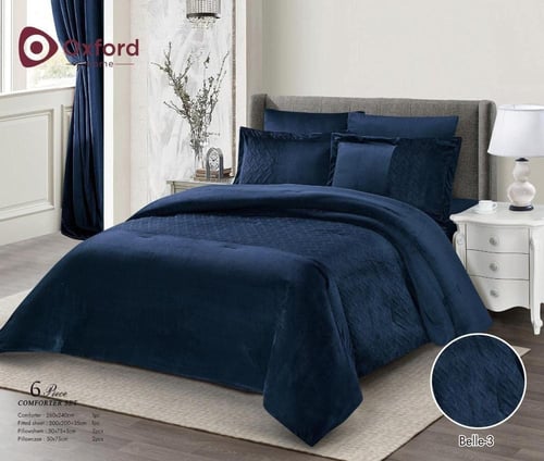 مفرش oxford العالمي 6 قطع مخمل من الجهتين خياط متق...