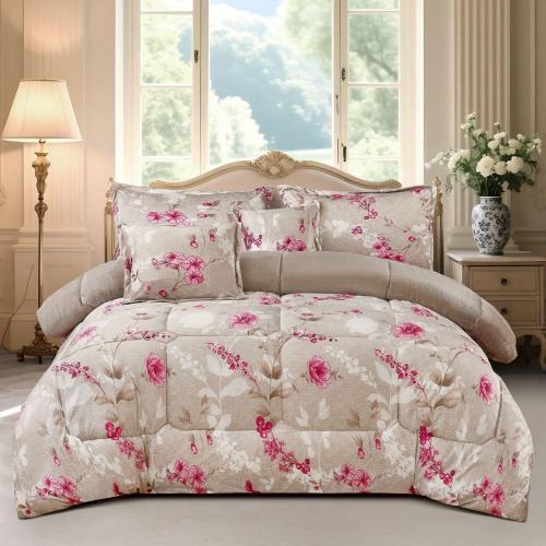 مفرش شتوي مزخرف نفرين فاخر 6 قطع