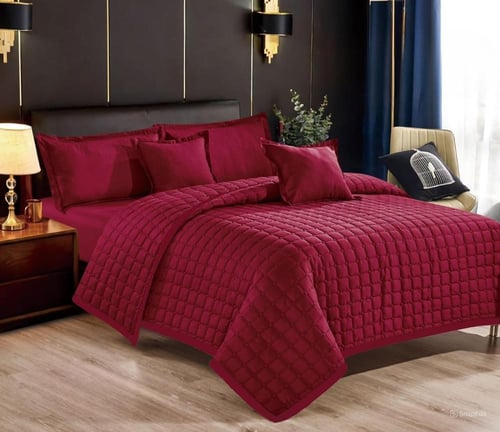 مفرش نفرين روز مضغوط سادة صيفي بتصميم مربعات