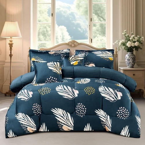 مفرش شتوي مزخرف نفر ونصف فاخر 4 قطع