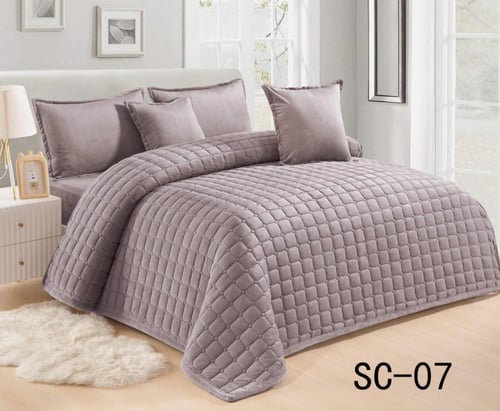 مفرش مخمل مضغوط ساده نفر ونص 4ق