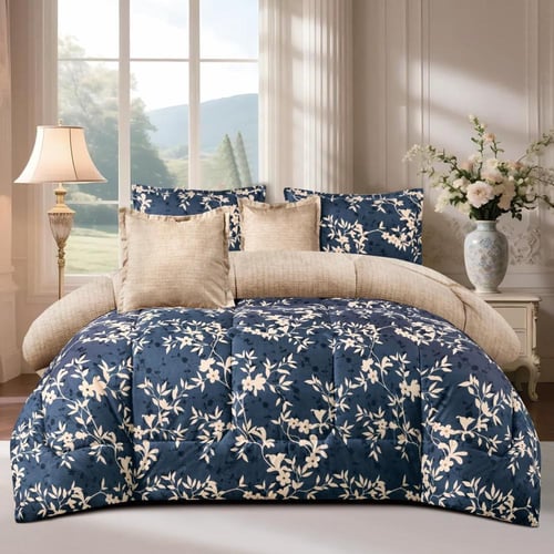 مفرش شتوي مزخرف نفر ونصف فاخر 4 قطع