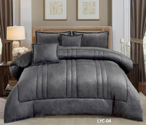مفرش LOVE LYC نفرين مخمل فرو 4قطعة مقاس 140 × 200