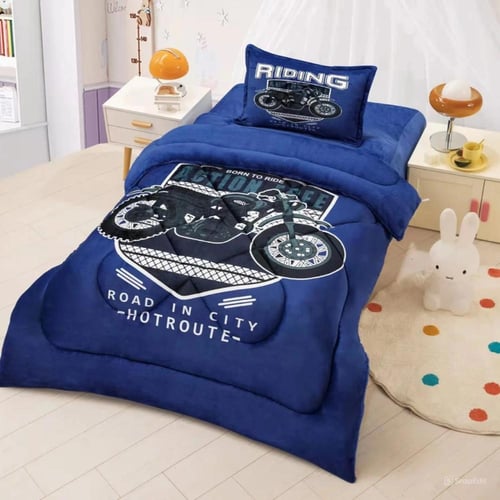 مفرش أطفال رسوم حشوة مخمل فرو 3ق