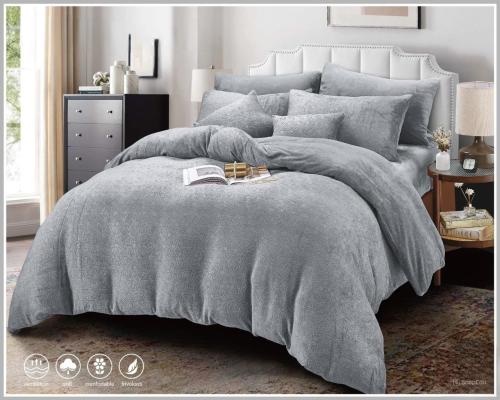 مفرش سونا شتوي مخمل سادة من الجهتين 8قطع