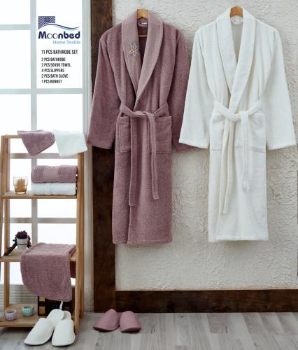 طقم روب حمام تركي 10قطعة بتصميم عصري حديث قطن 100%