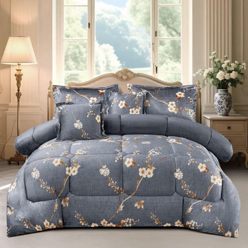 مفرش شتوي مزخرف نفر ونصف فاخر 4 قطع