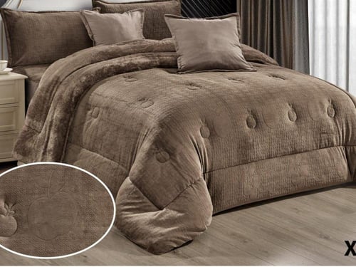 مفرش مخمل فرو سادة 4ق نفر ونص