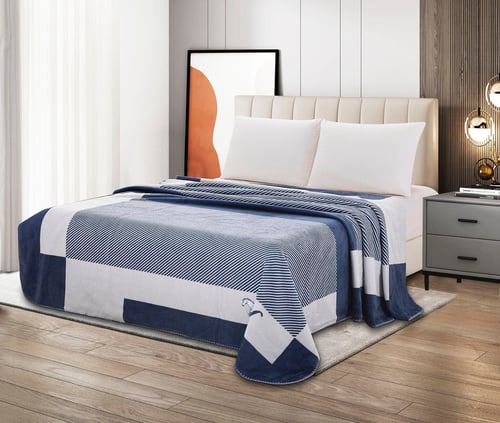 بطانية شتوية مخمل ناعمة بوزن 2 كيلو - نقشات عصرية...