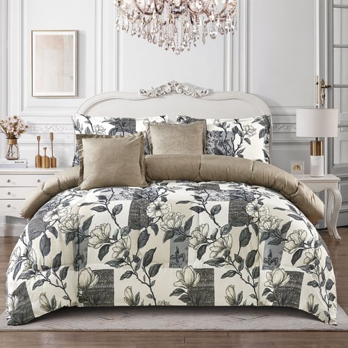 طقم لحاف صيفي نفرين مشجر (مودرن فلورال) – لمسة انت...