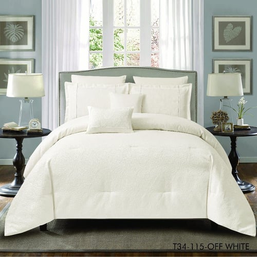 مفرش جاكار فاخر بنقشة بارزة مكونات طقم المفرش (8 ق...