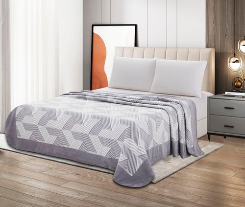 بطانية شتوية مخمل ناعمة بوزن 2 كيلو - نقشات عصرية...