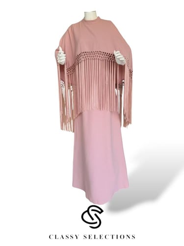 فستان سهرة تركي باللون الوردي الفاتح