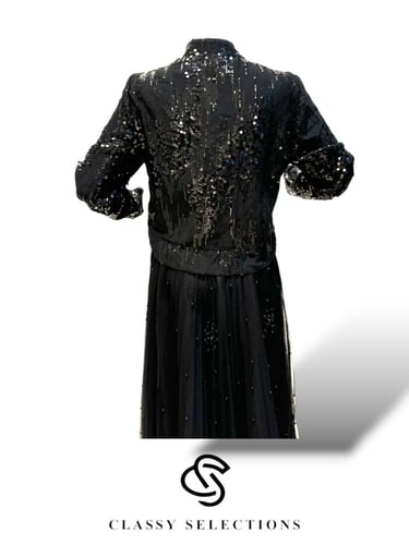 طقم سهره راقي مكون من ثلاث قطع مزين بالترتر واللؤل...