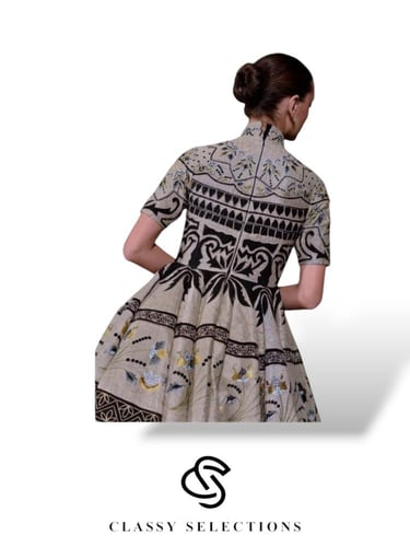 فستان سهرة هندي رمادي مطرز 1