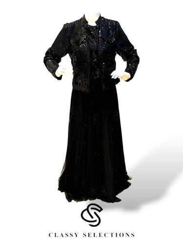 طقم سهره راقي مكون من ثلاث قطع مزين بالترتر واللؤل...