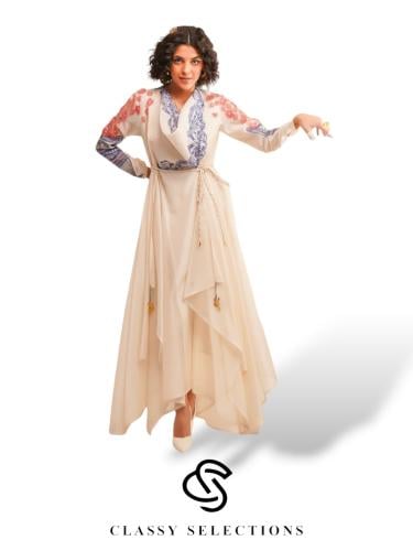 فستان هندي طباعة مع حزام