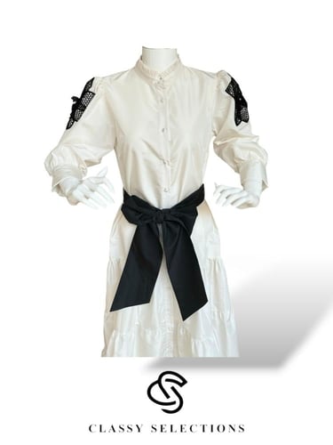 فستان مناسبات راقي أوف وايت وأسود