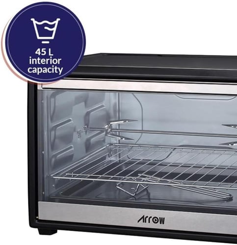 فرن كهربائي سعة 45 لتر من ارو، اللون أسود - RO-45E...