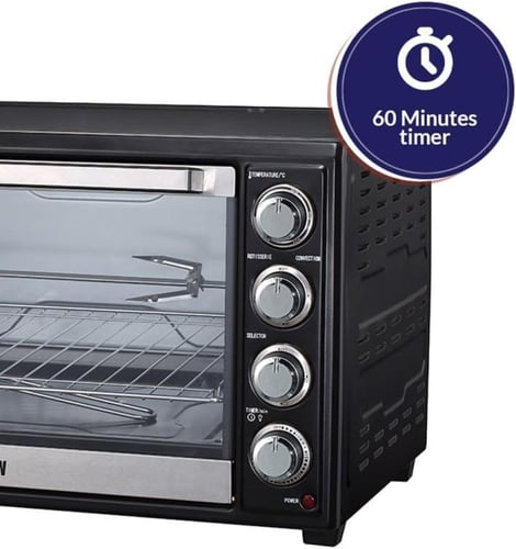 فرن كهربائي سعة 45 لتر من ارو، اللون أسود - RO-45E...