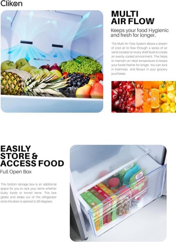 كليكون ثلاجة نوفروست 208 لتر ، 6.3 قدم مكعب ، فريز...