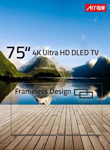 ARRQW تلفزيون ذكي LED 4K UHD HDR مقاس 75 بوصة بدون...