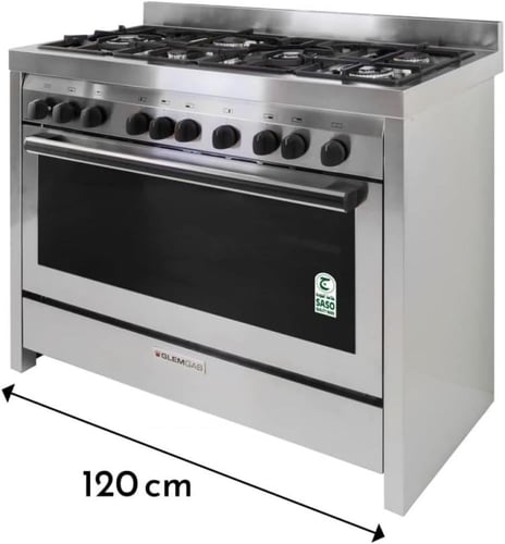 فرن جليم غاز 60*120، أمان تام، 2مروحة ـ أستيل - MG...