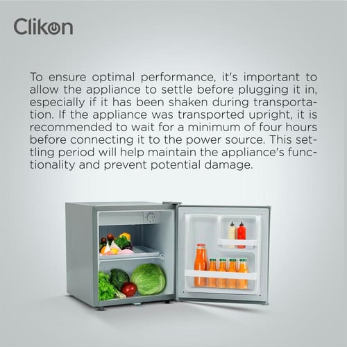 ثلاجة باب واحد ClikOn تصميم انسيابى 50 لتر مفتاح ا...