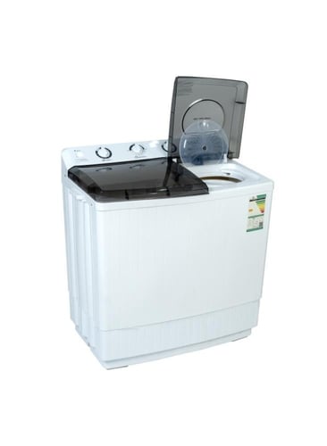 أماكس ، غسالة حوضين ، 12 كجم ، تجفيف قوي ، أبيض و...