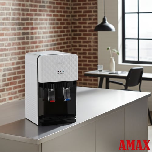 اماكس ، برادة مياة طاولة ، 3 لتر ، 2 صنبور ، ابيض...