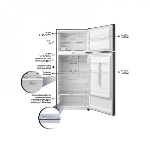 جنرال سوبريم ثلاجة 18.0 قدم , استيل , كمبروسرانفير...