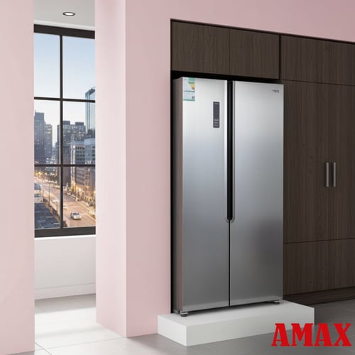 أماكس ، ثلاجة دولابي بابين ، مقاس 15 قدم ، 436 لتر...