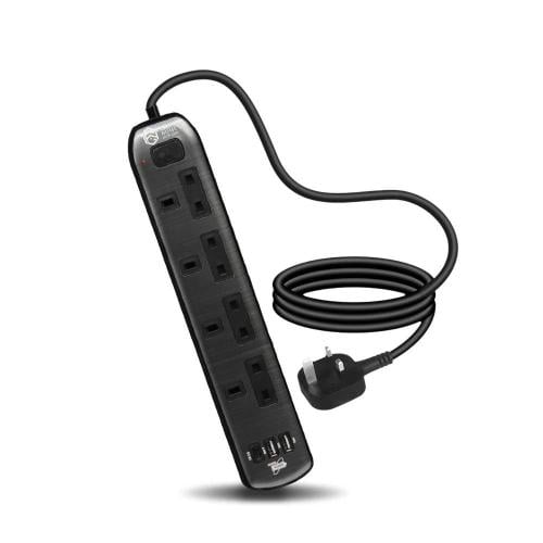 توصيلة كهربائية جرين هوم 4 منافذ طاقة و2 منقذUSB ش...